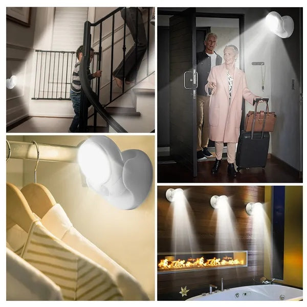 Wireless LED Spotlight 90 Degree Motion Sensor Night Lamp