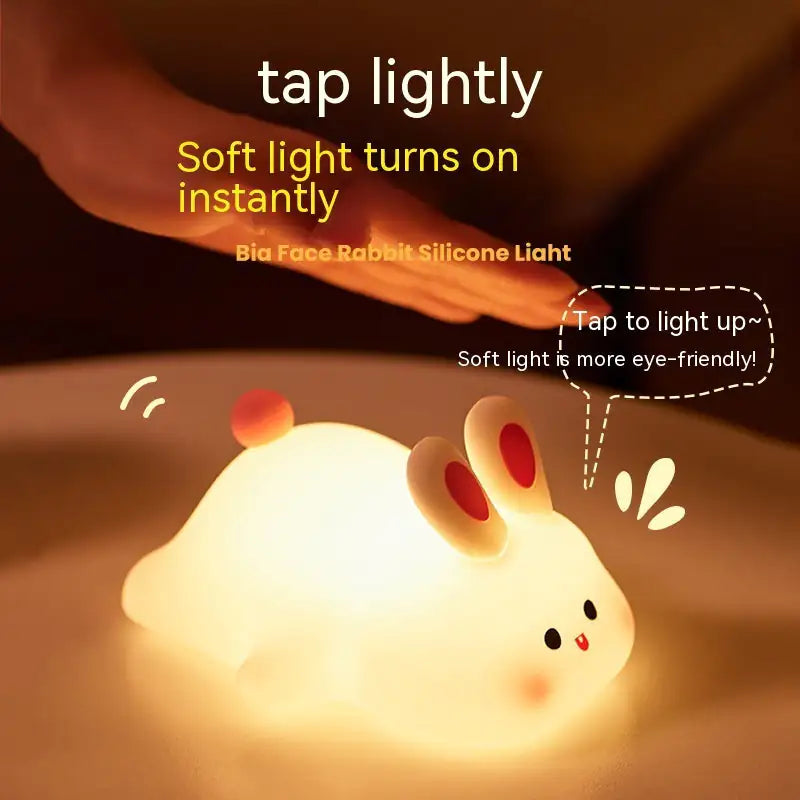 Bunny Touch Night Light — Soft Silicone Kids Bedside Lamp (Rechargeable)
