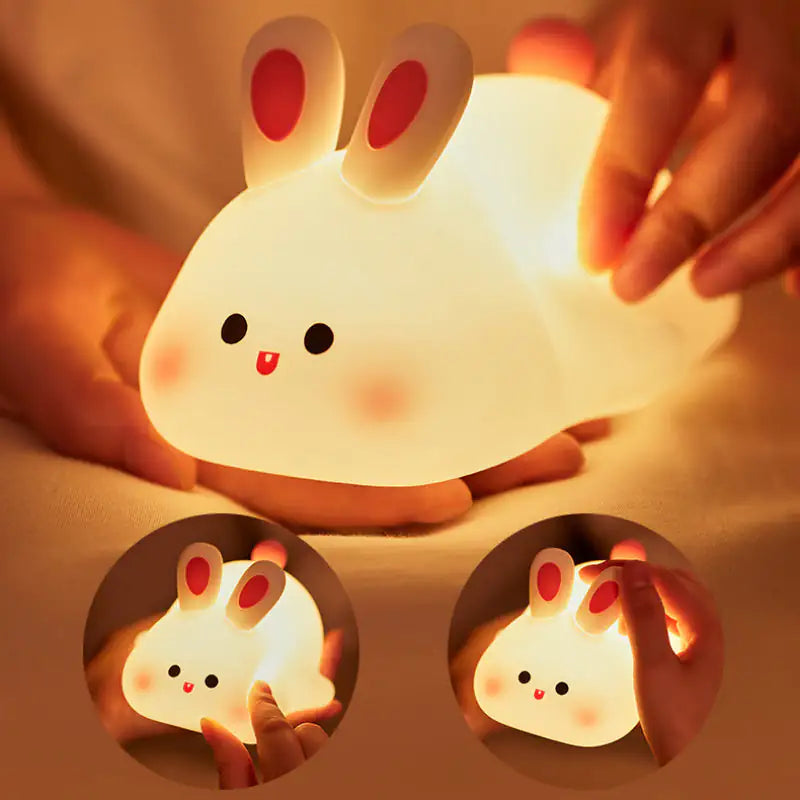 Bunny Touch Night Light — Soft Silicone Kids Bedside Lamp (Rechargeable)
