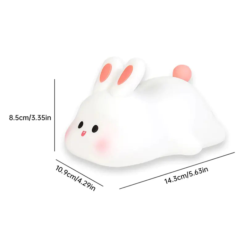 Bunny Touch Night Light — Soft Silicone Kids Bedside Lamp (Rechargeable)