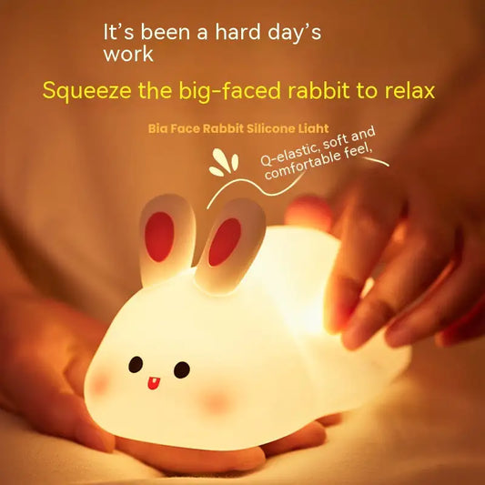Bunny Touch Night Light — Soft Silicone Kids Bedside Lamp (Rechargeable)